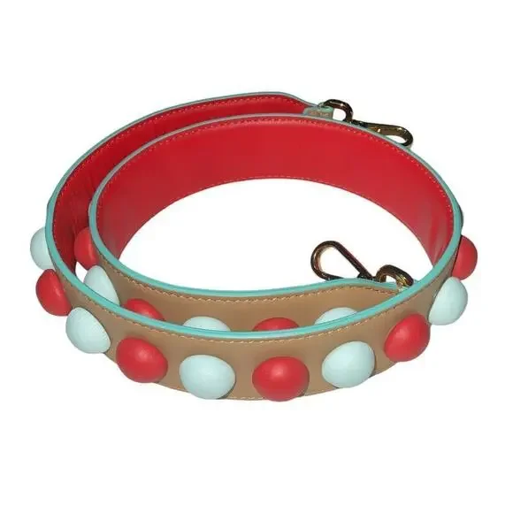 Fendi Multicolor leather bag strap with gold-tone hardware. - Picture 7 of 15